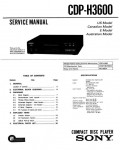 Сервисная инструкция Sony CDP-H3600 (для MHC-2600/3600, FH-E737CD/E838CD)