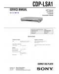 Сервисная инструкция Sony CDP-LSA1