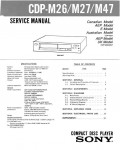 Сервисная инструкция Sony CDP-M26, CDP-M27, CDP-M47