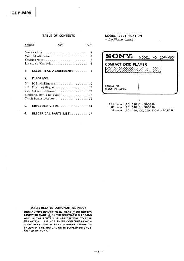 Сервисная инструкция Sony CDP-M95