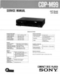 Сервисная инструкция Sony CDP-M99