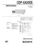 Сервисная инструкция Sony CDP-XA30ES