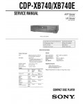 Сервисная инструкция Sony CDP-XB740, CDP-XB740E