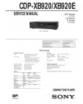 Сервисная инструкция Sony CDP-XB920, CDP-XB920E