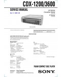 Сервисная инструкция Sony CDX-1200, CDX-3600