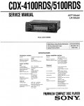 Сервисная инструкция Sony CDX-4100RDS, CDX-5100RDS