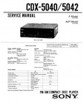 Сервисная инструкция Sony CDX-5040, CDP-5042
