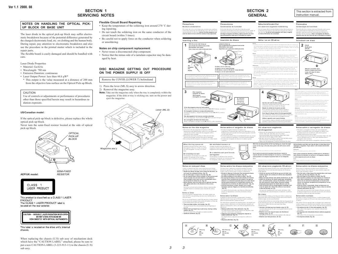 Сервисная инструкция Sony CDX-601, CDX-636