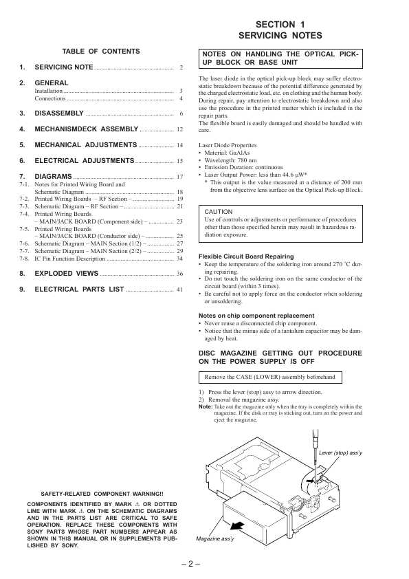 Сервисная инструкция Sony CDX-605