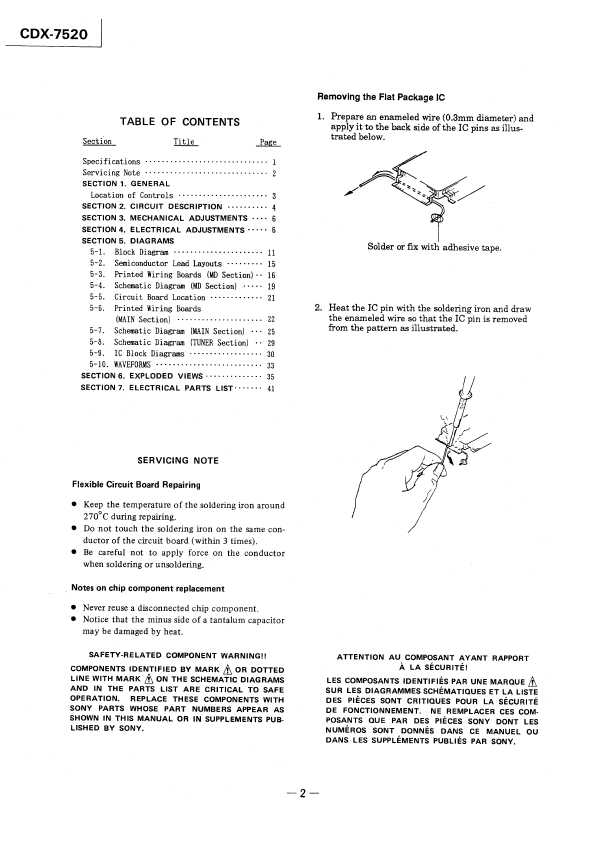 Сервисная инструкция Sony CDX-7520