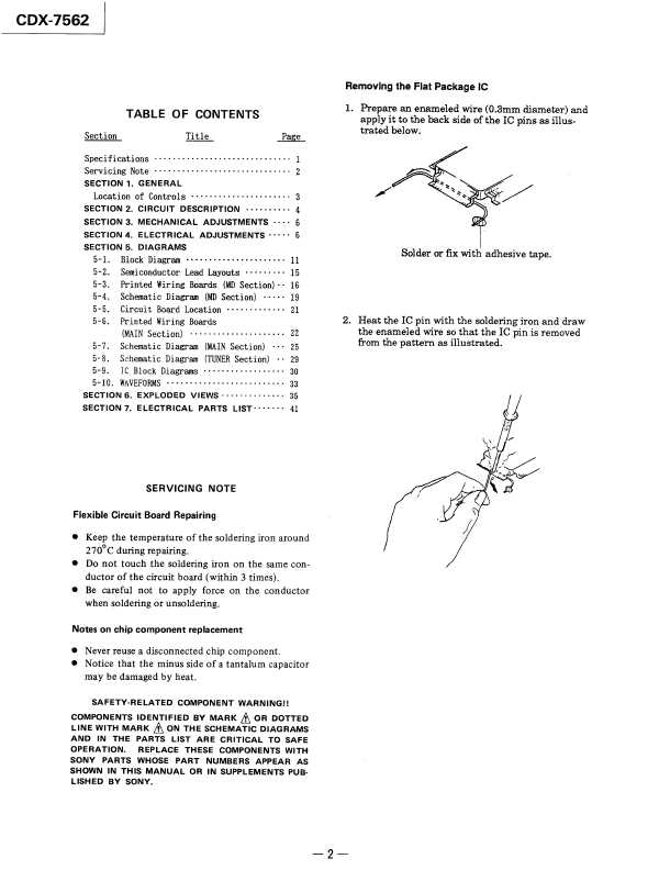 Сервисная инструкция Sony CDX-7562