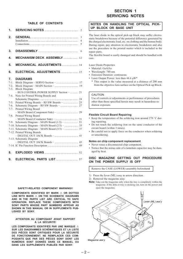 Сервисная инструкция Sony CDX-828