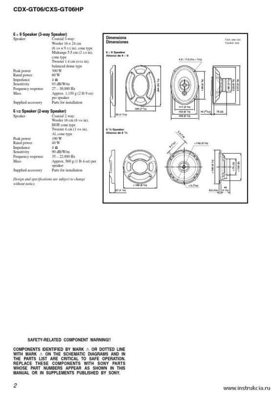 Сервисная инструкция SONY CDX-GT06