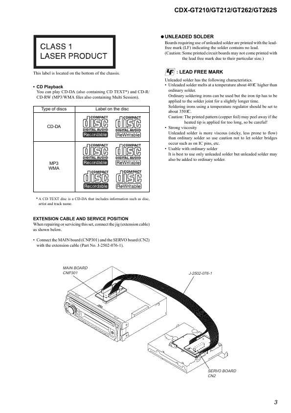 Сервисная инструкция Sony CDX-GT210, CDX-GT212, CDX-GT226, CDX-GT262S