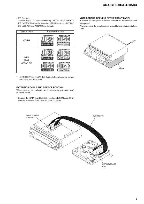 Сервисная инструкция Sony CDX-GT800D, CDX-GT805DX