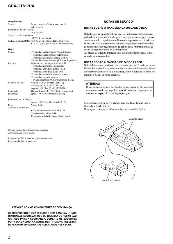 Сервисная инструкция Sony CDX-GT817UX