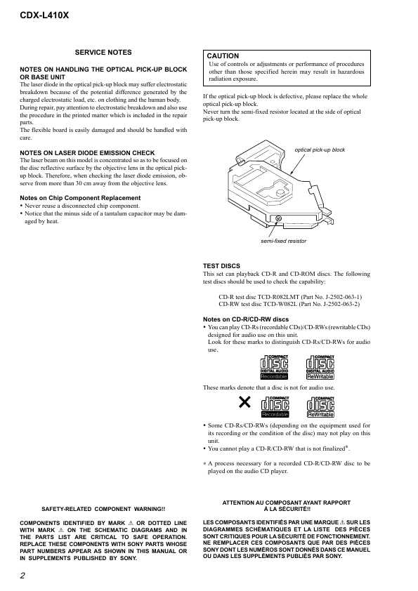 Сервисная инструкция Sony CDX-L410X