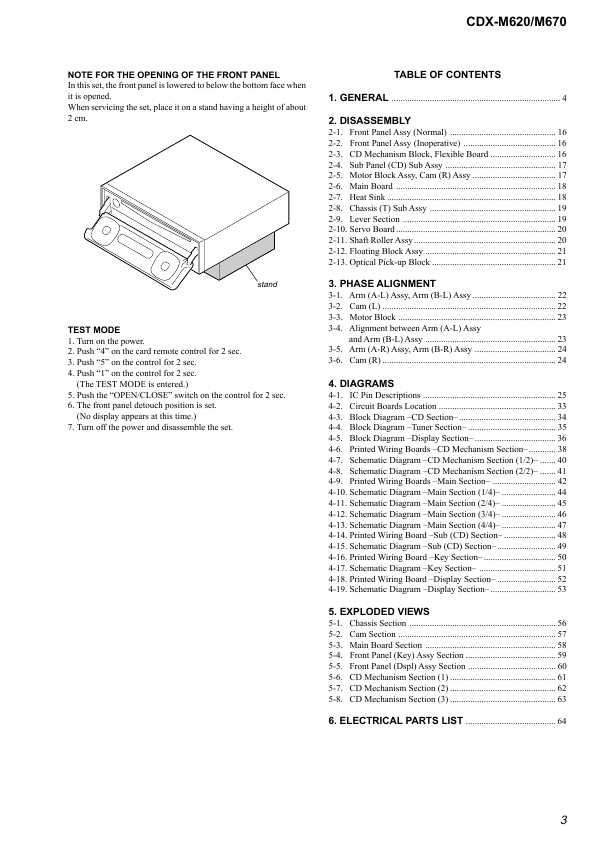 Сервисная инструкция Sony CDX-M620, CDX-M670