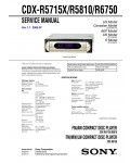 Сервисная инструкция Sony CDX-R5715X, CDX-R5810, CDX-R6750
