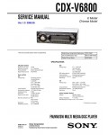 Сервисная инструкция Sony CDX-V6800