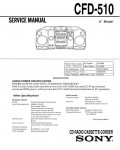 Сервисная инструкция Sony CFD-510