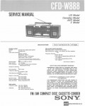 Сервисная инструкция SONY CFD-W888
