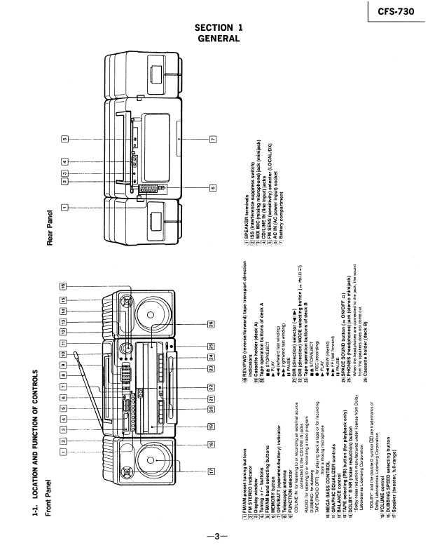 Сервисная инструкция Sony CFS-730