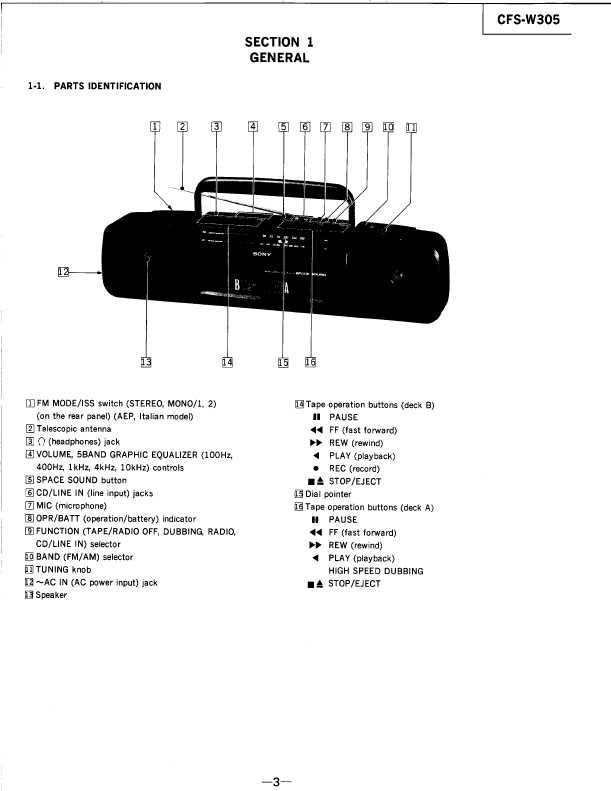 Сервисная инструкция Sony CFS-W305