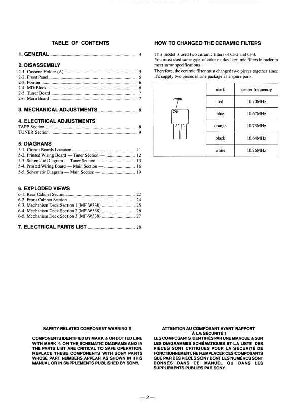 Сервисная инструкция Sony CFS-W338