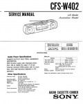 Сервисная инструкция Sony CFS-W402
