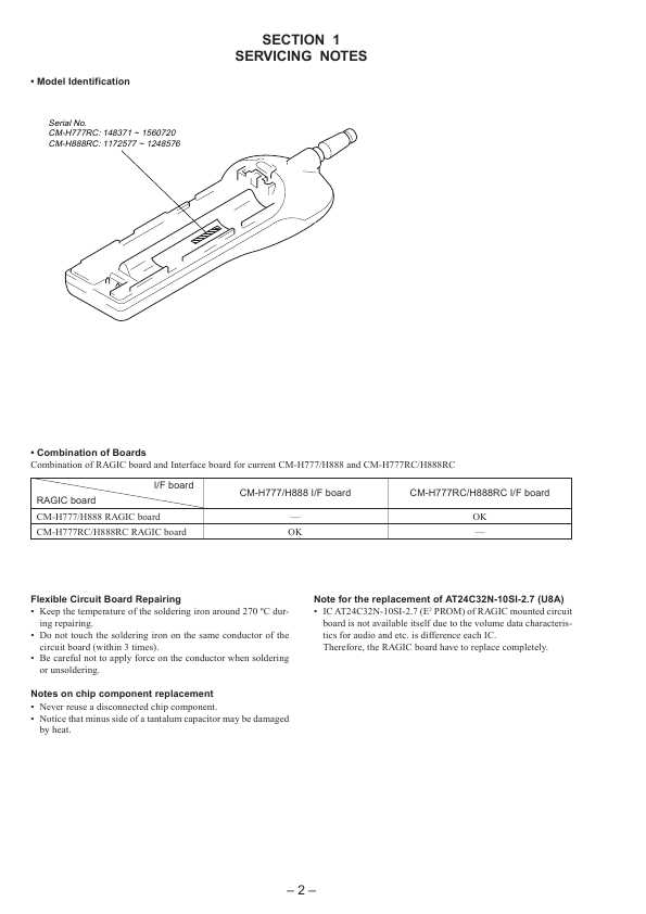 Сервисная инструкция Sony CM-H777RC, CM-H888RC