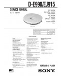 Сервисная инструкция Sony D-E990, D-EJ915