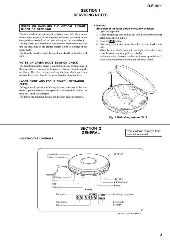 Сервисная инструкция Sony D-EJ011