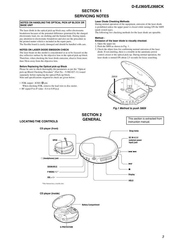 Сервисная инструкция Sony D-EJ360, D-EJ368CK