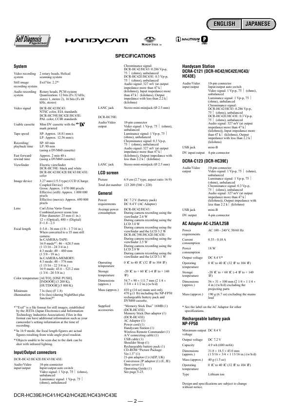 Сервисная инструкция Sony DCR-HC39E, DCR-HC41, DCR-HC42E, DCR-HC43E, Level 2