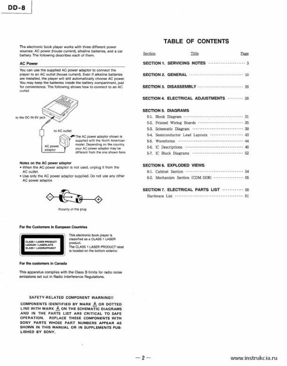 Сервисная инструкция SONY DD-8