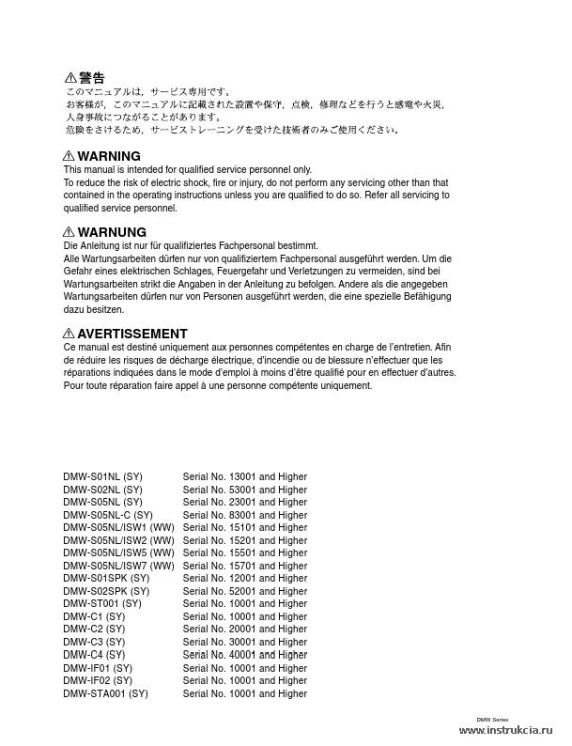 Сервисная инструкция SONY DMW-S01NL, MM VOL.2, 2ND, ED, REV.1