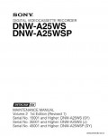 Сервисная инструкция SONY DNW-A25WS, A25WSP, MM VOL.2, 1st-edition, REV.1