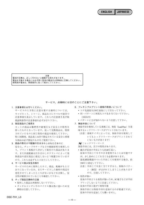Сервисная инструкция Sony DSC-TX1 (Level 3)
