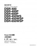 Сервисная инструкция SONY DSR-400, 450WS, 600P, 650WSP VOL.1, 1st-edition