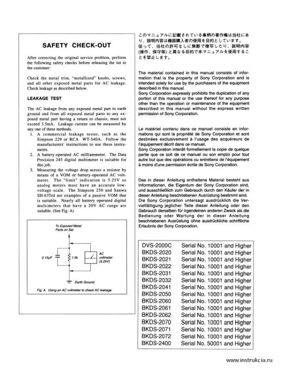Сервисная инструкция SONY DVS-2000C, MM, PART.2, 1st-edition, REV.3