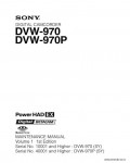 Сервисная инструкция SONY DVW-970, MM VOL.1