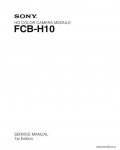 Сервисная инструкция SONY FCB-H10, 1st-edition