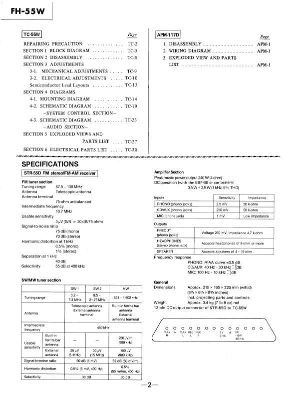 Сервисная инструкция Sony FH-55W