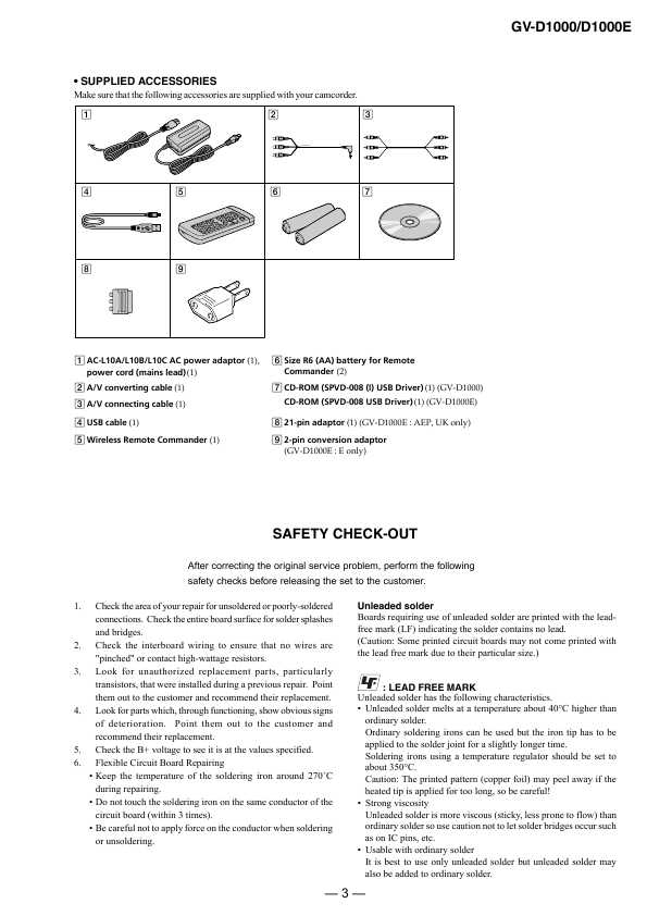 Сервисная инструкция Sony GV-D1000E