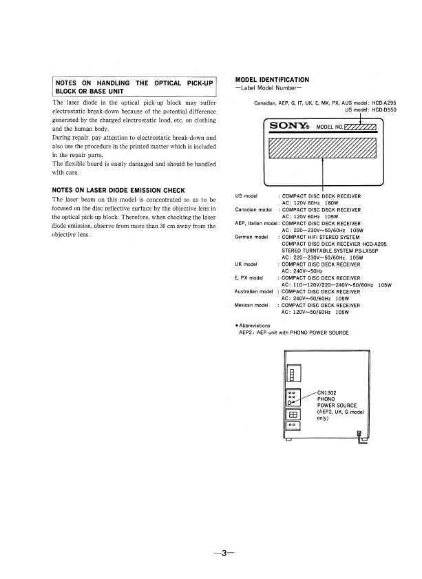 Сервисная инструкция Sony HCD-A295, HCD-D550