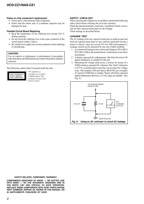 Сервисная инструкция Sony HCD-CZ1, NAS-CZ1