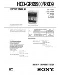Сервисная инструкция Sony HCD-GRX9900, HCD-RXD9 (MHC-GRX9900, MHC-RXD9)