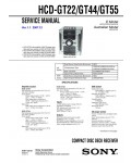 Сервисная инструкция Sony HCD-GT22, HCD-GT22, HCD-GT55 (для MHC-GT22/44/55