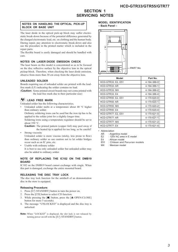 Сервисная инструкция Sony HCD-GTR33, HCD-GTR55, HCD-GTR77